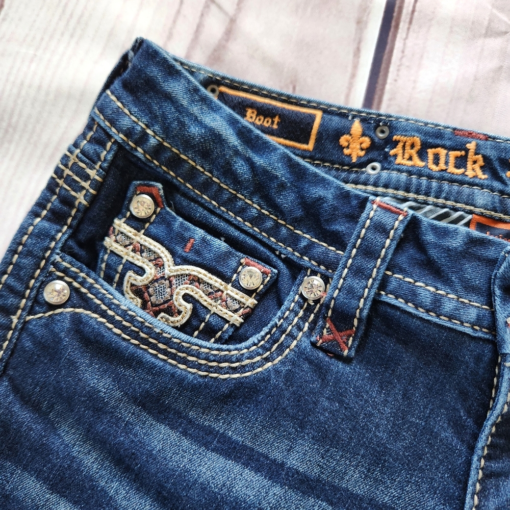 Rock Revival "Betty Boot" Low Rise Bootcut Blue Jean Western | Women's Size 28 - Picture 7 of 16